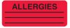Allergies (Fluorescent Red) Alert Label