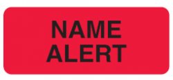 Name Alert (Fluorescent Red) Alert Label